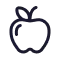 A blue apple icon.